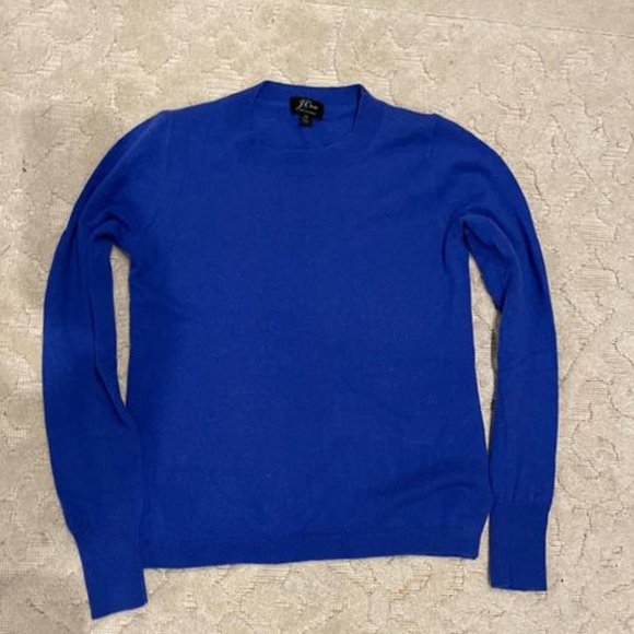 J.Crew Italian Cashmere Royal Blue Sweater - Picture 3 of 5